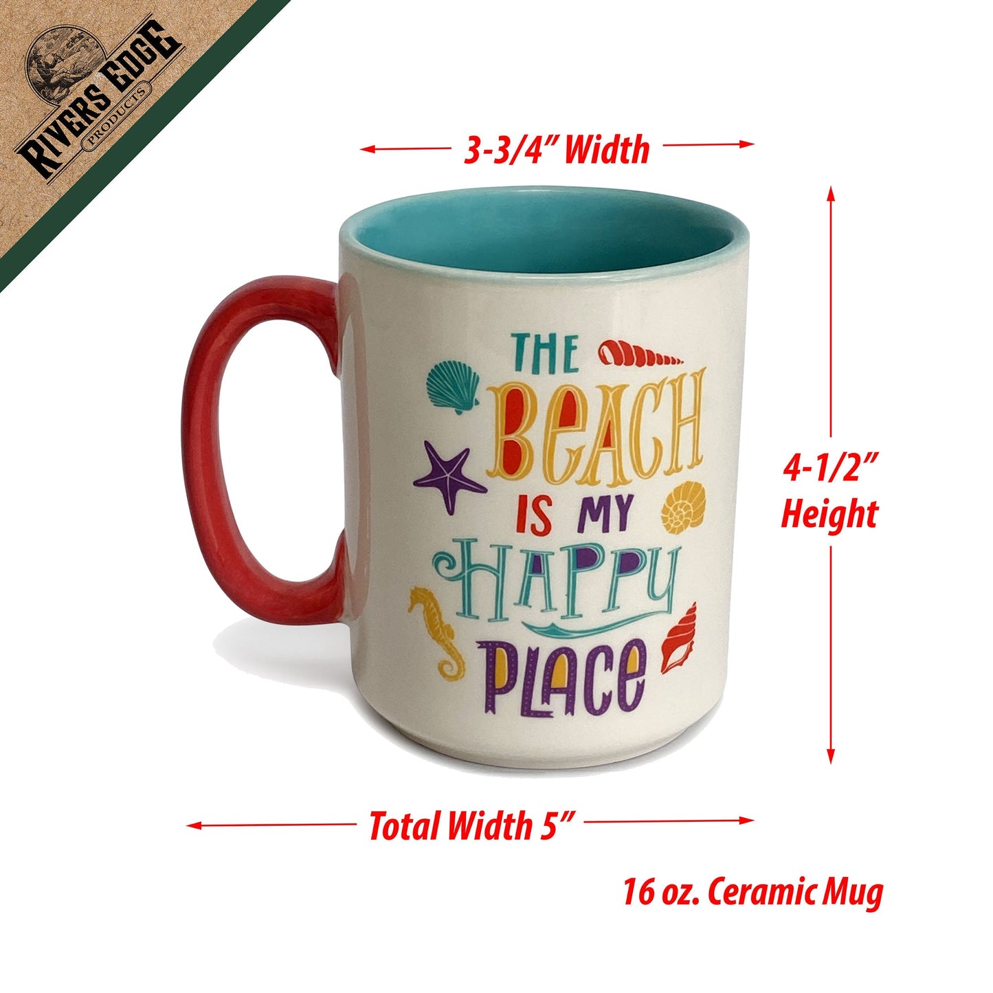 Ceramic Mug 16oz-Beach Happy