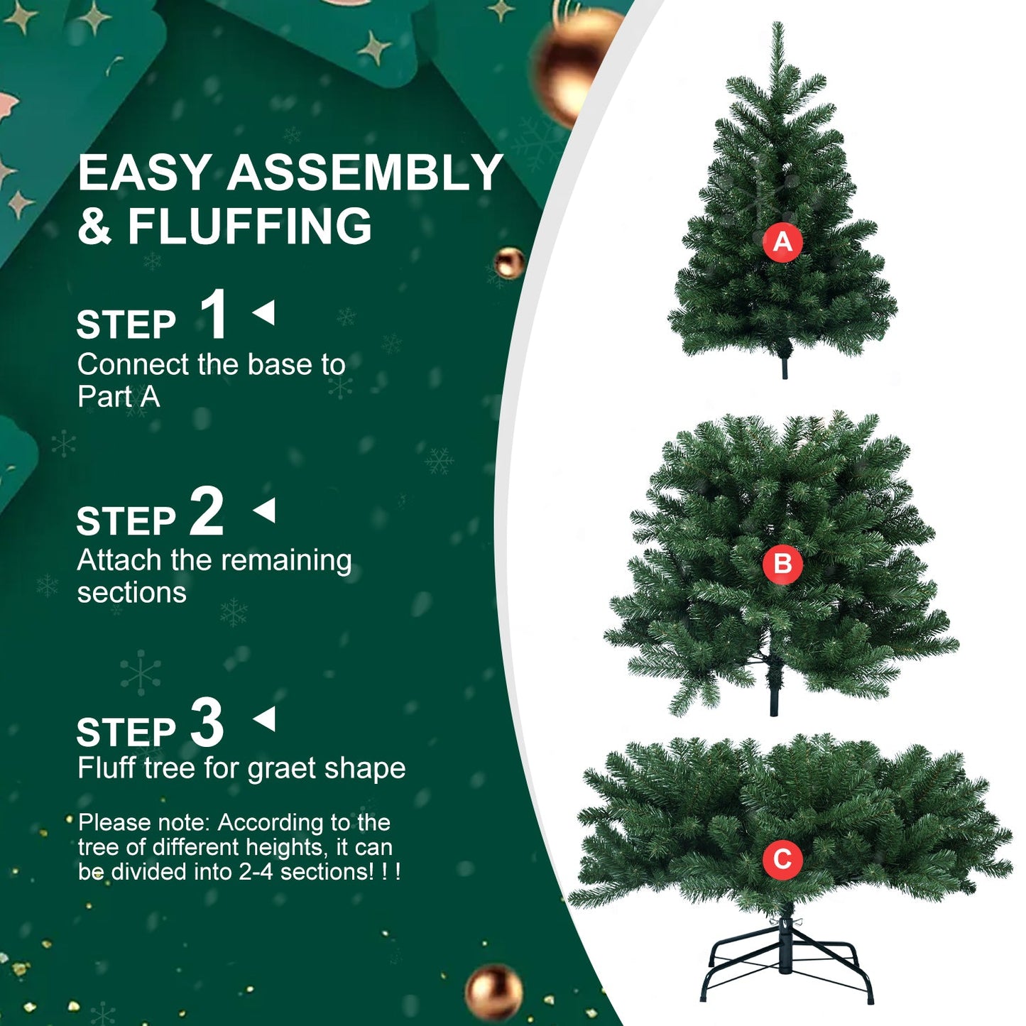 7ft Christmas Tree with Memory Wire