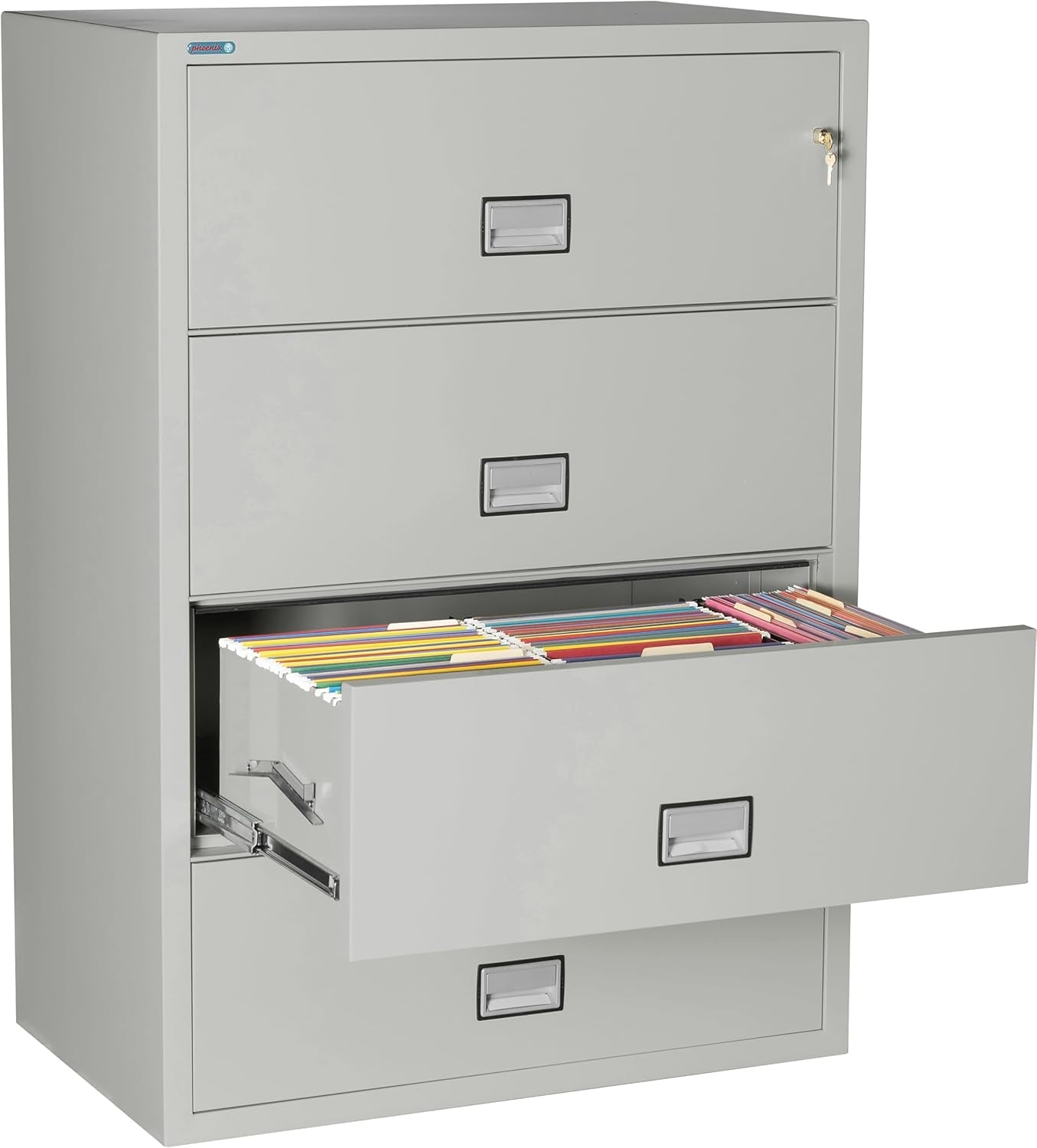 Lateral 38 Inch File Cabinet Light Gray Office Storage