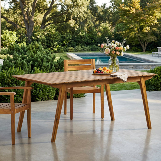 Outdoor 69" Solid Wood Dining Table