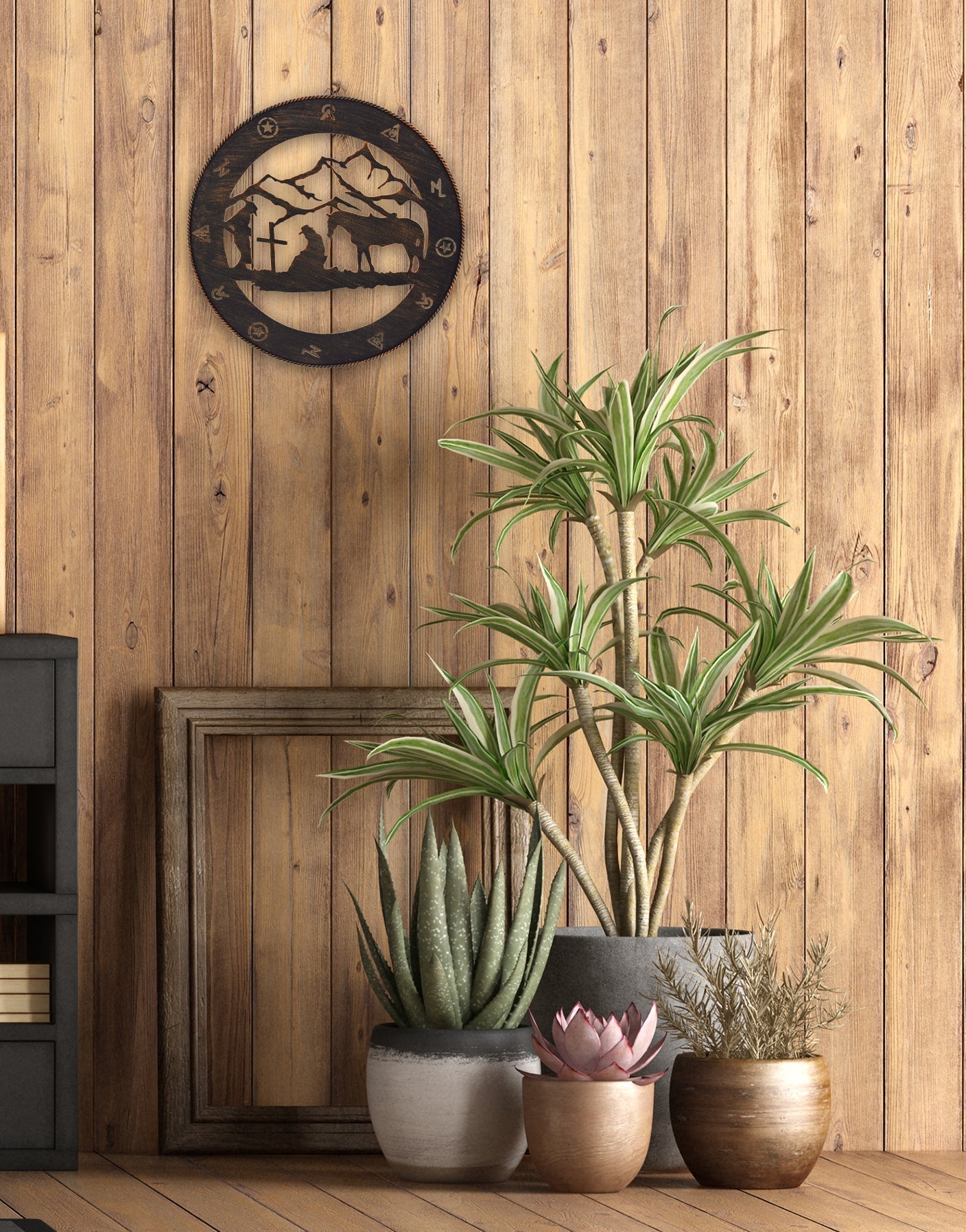 Rustic Metal Wall Art 15in-Praying Cowboy