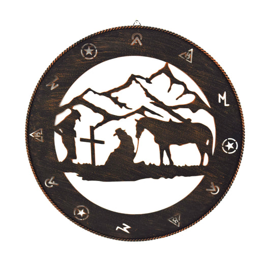 Rustic Metal Wall Art 15in-Praying Cowboy