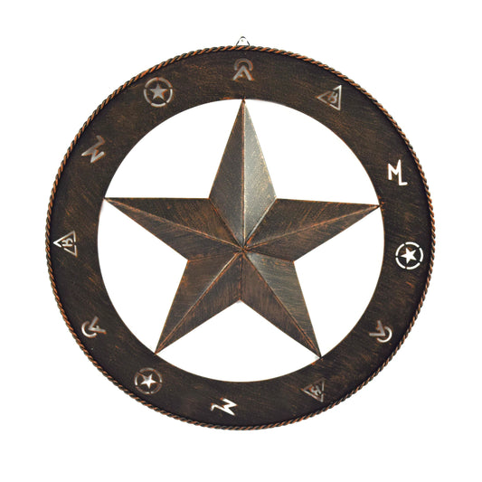 Rustic Metal Wall Art 15in-Barn Star