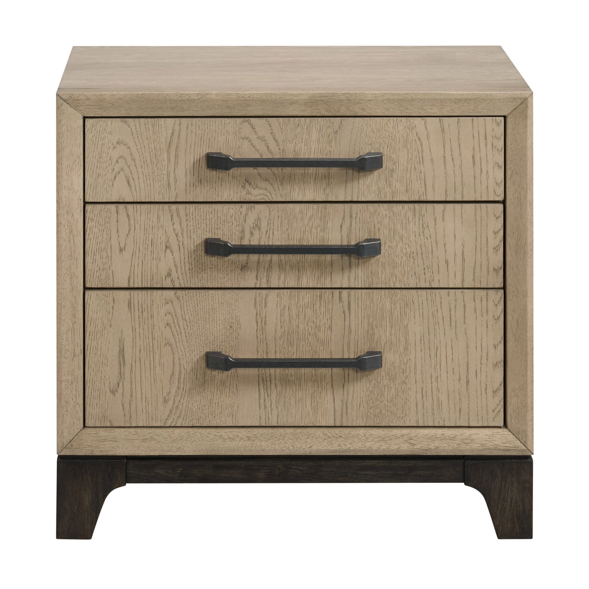 Brown 3-Drawer Nightstand With USB