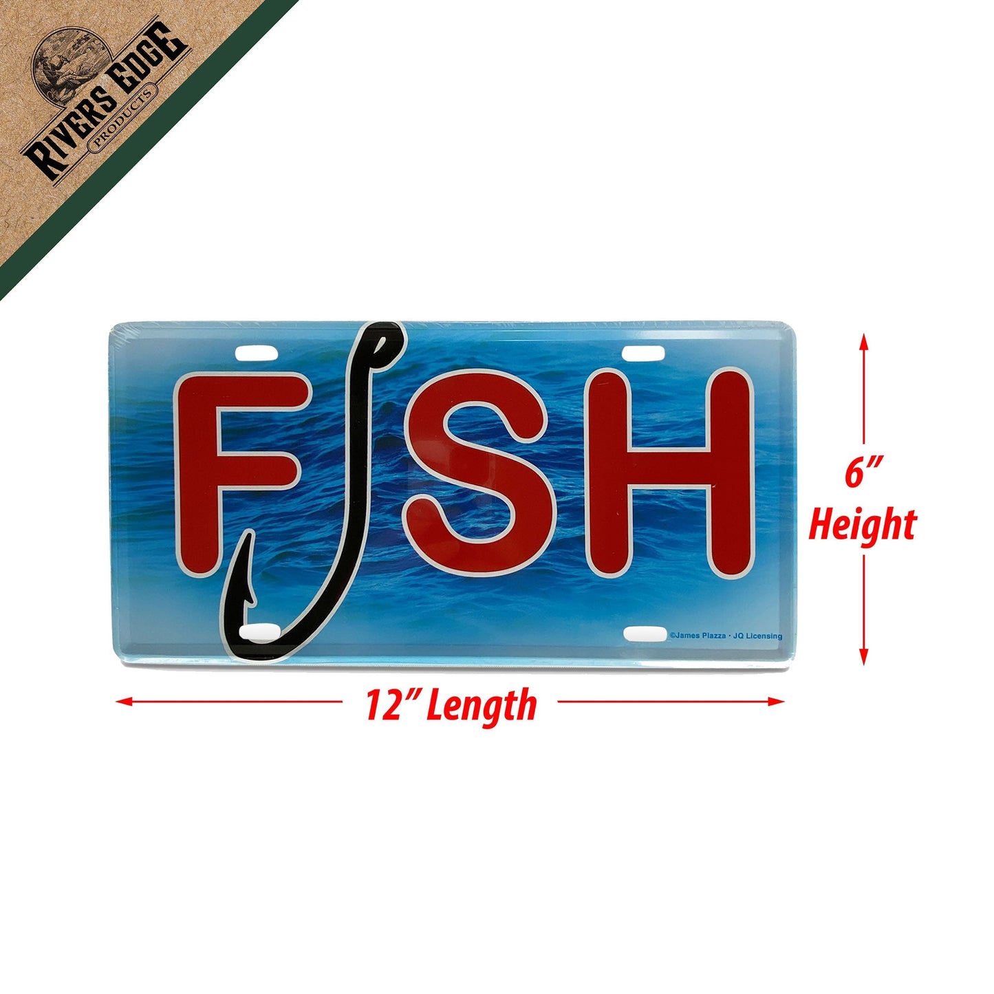 Vanity License Plate 12in x 6in-Fish and Hook