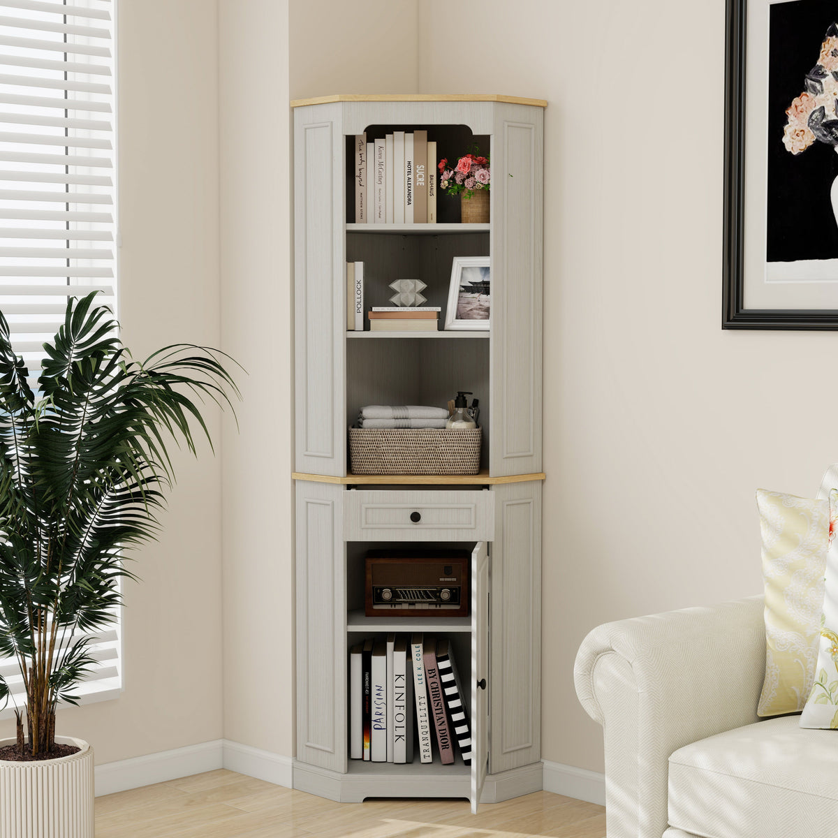 68" Tall Corner Cabinet