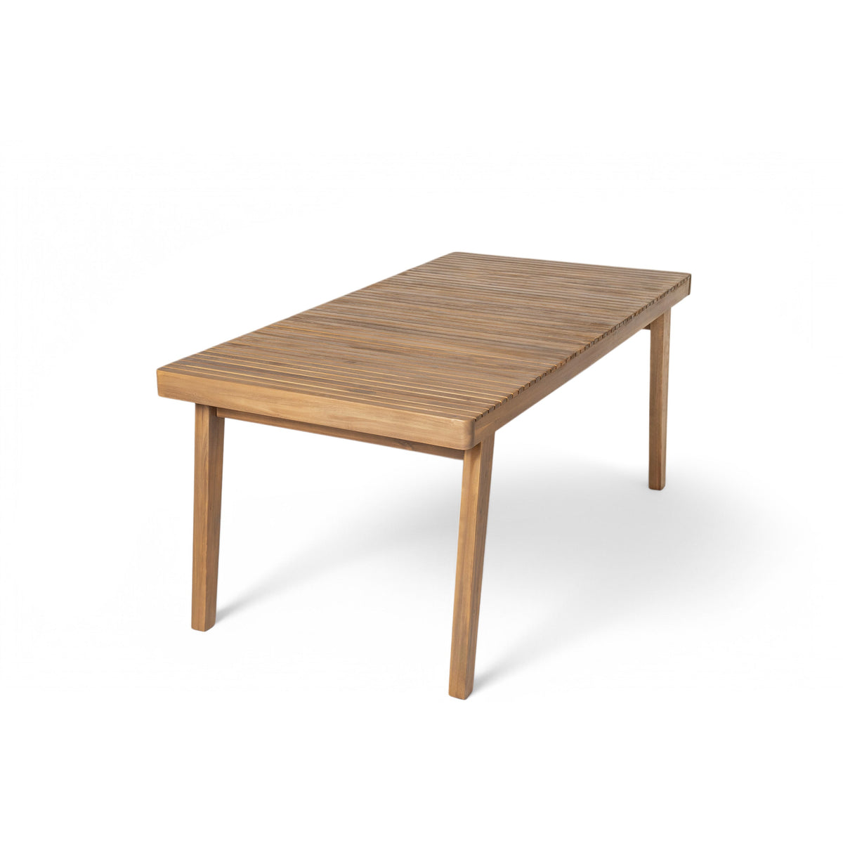 69" Acacia Wood Outdoor Dining Table with Slatted Top