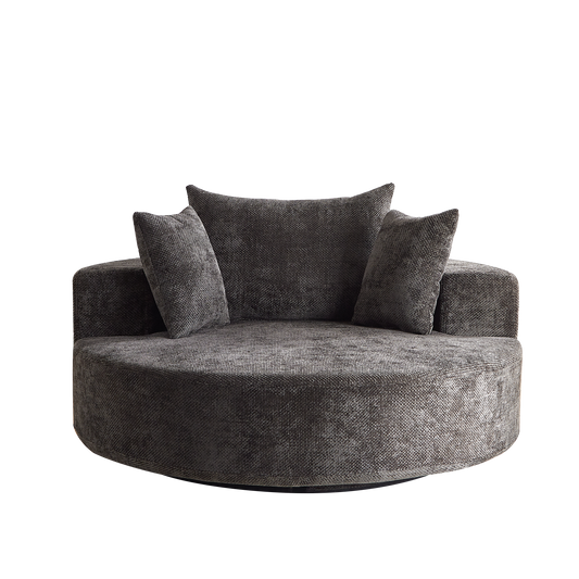 55''L Chenille Foam Single Swivel Chair