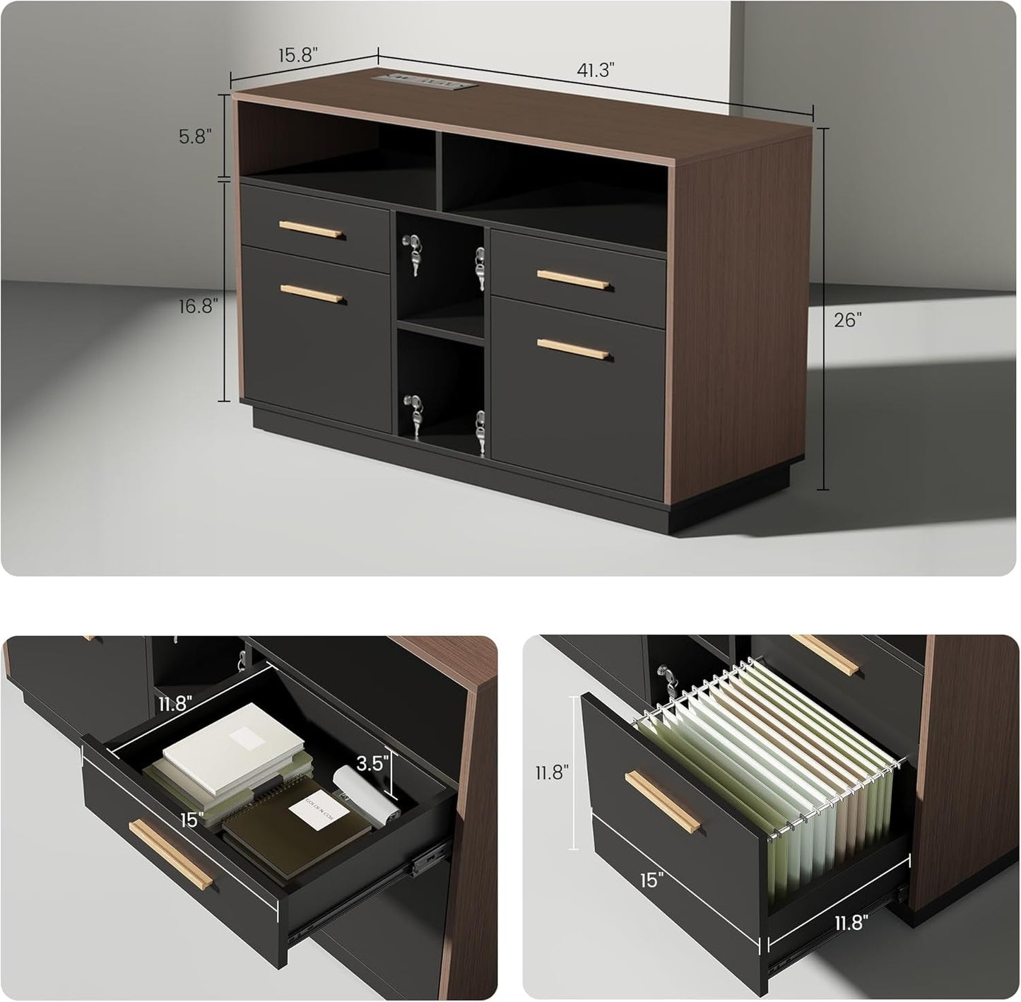 Walnut Seventy OneInch Height Adjustable Standing Desk Cabinets