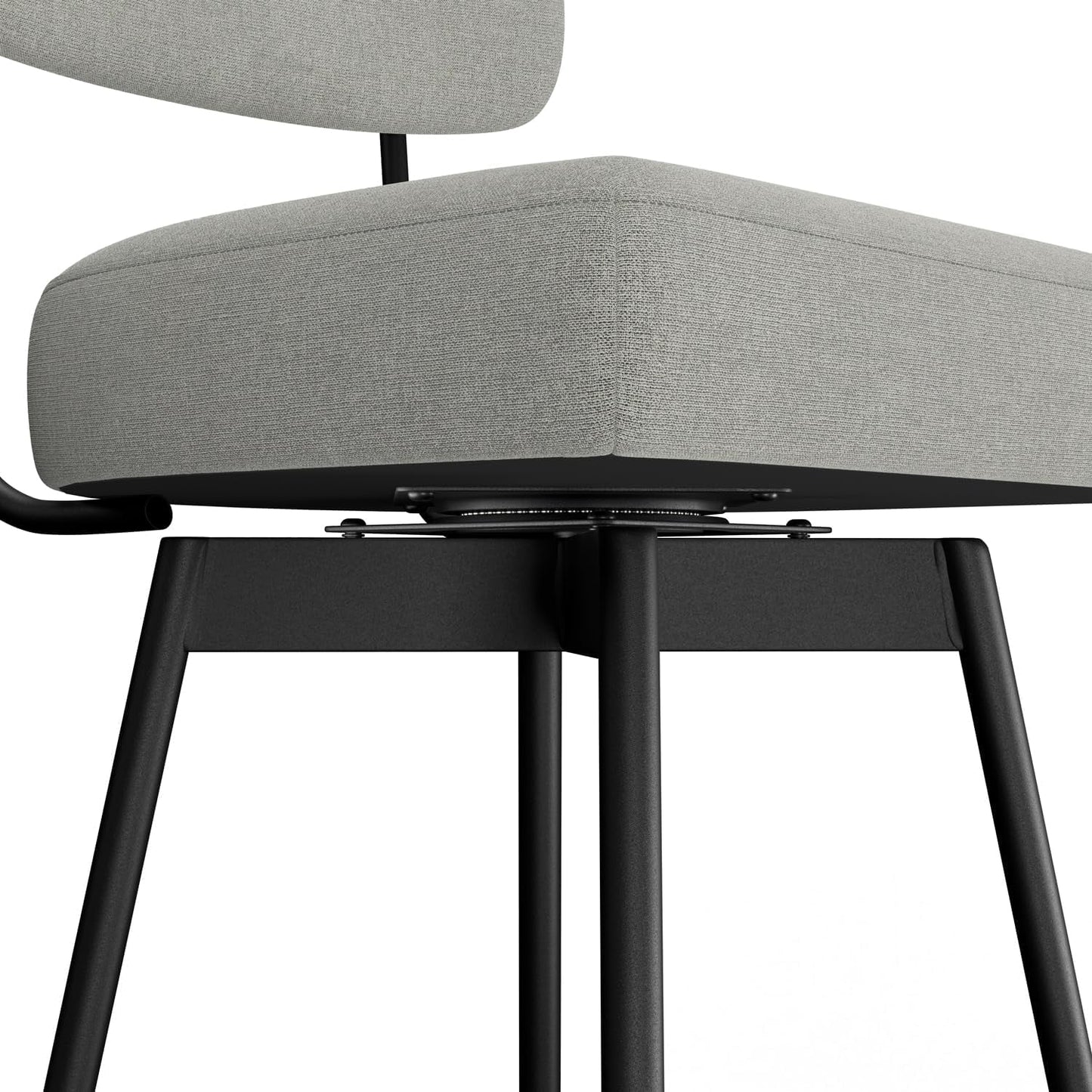 Giselle Swivel Bar Stools Set 2 29 Inch Upholstered Light Grey