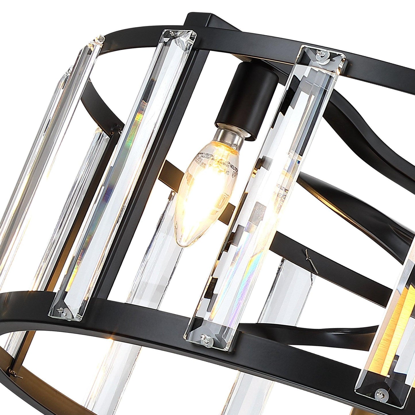 27" Modern DC Motor Downrod Mount Reversible Crystal Ceiling Fan with Lighting and Remote Control