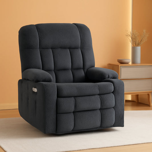 Dark Grey Wide Power Lift Recliner With Massage And USB