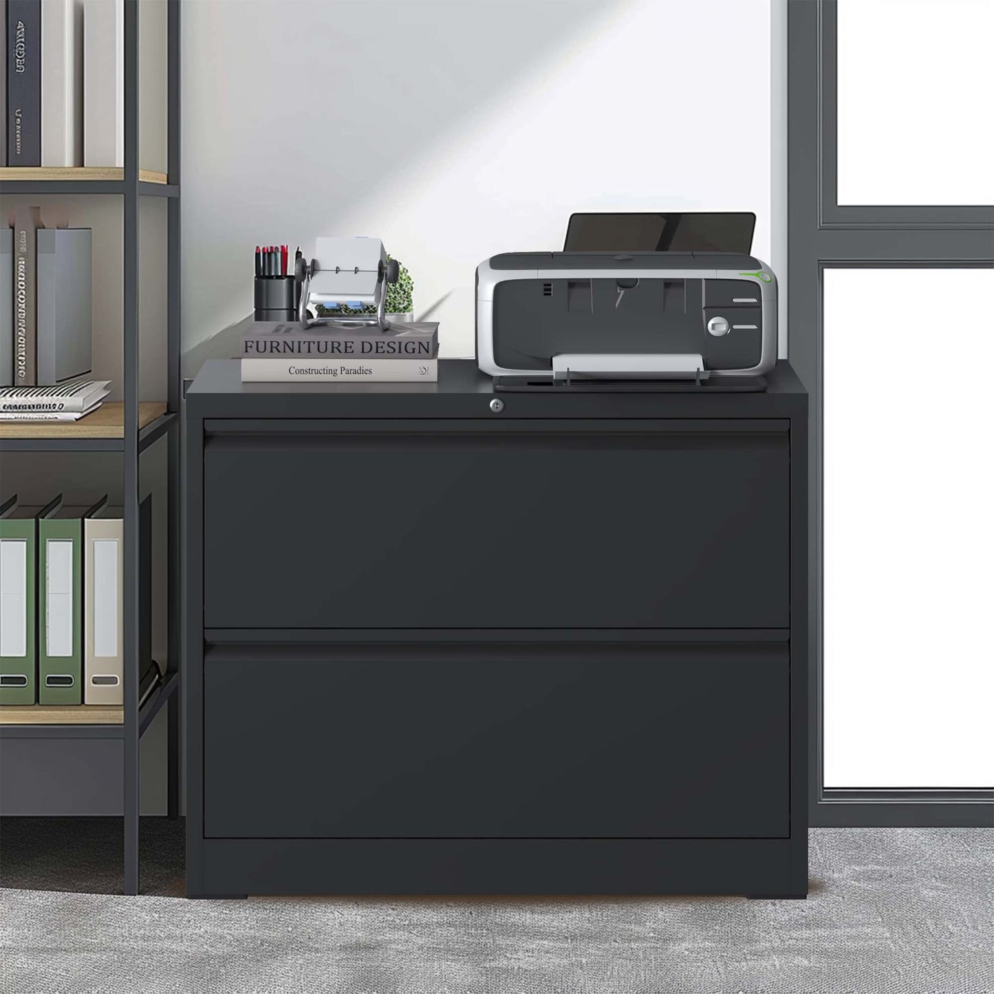 2 Drawer Lateral File Cabinet with Lock