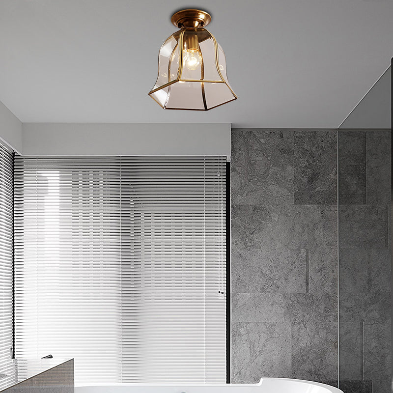 Colonial Charm: Timeless Bell-Shaped Flush Mount Light