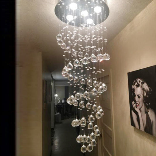 Haisley Modern Crystal Chandelier - Flush Mount Ceiling Light with 5 Lights