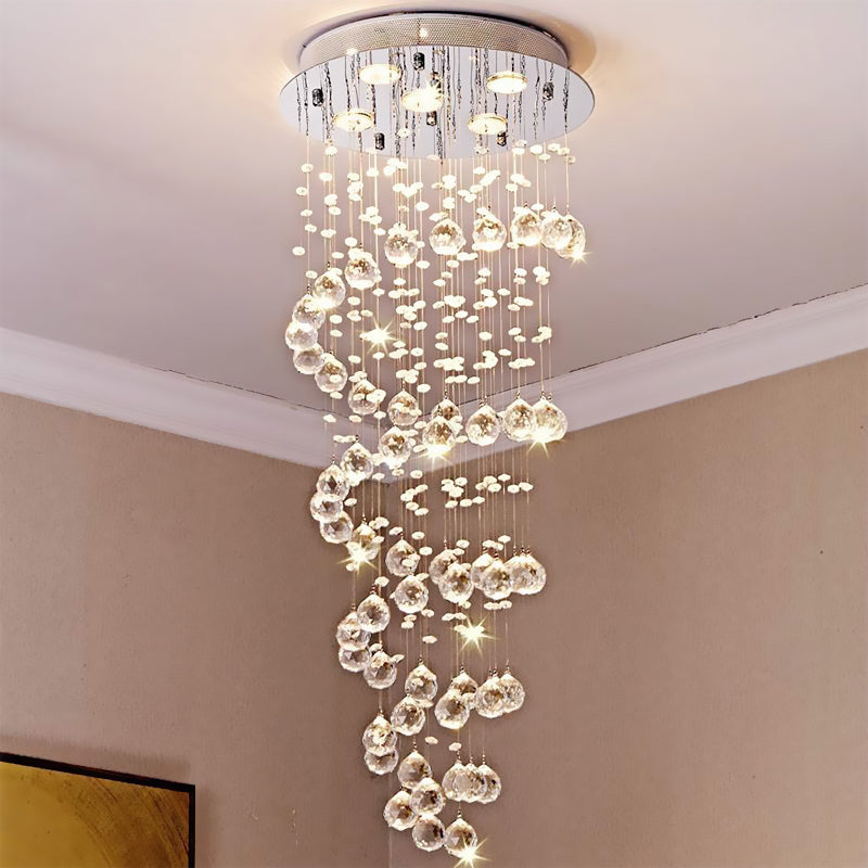 Haisley Modern Crystal Chandelier - Flush Mount Ceiling Light with 5 Lights