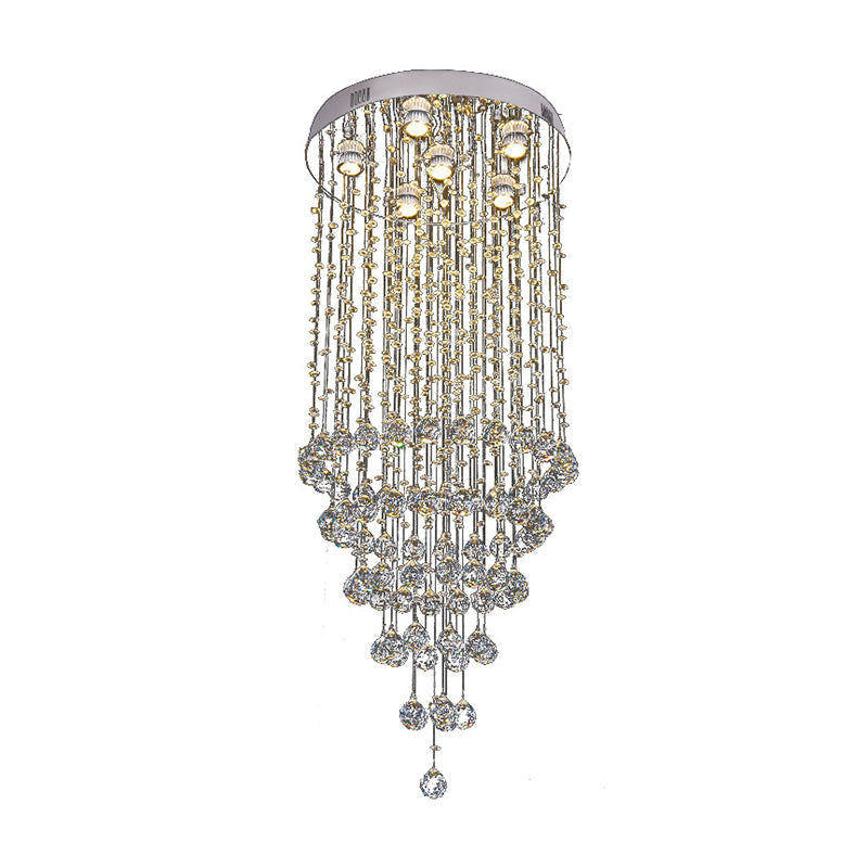 Adaline Elegance Meets Sparkling Light: Minimalist Crystal Flush Mount