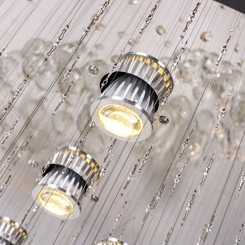 Adaline Elegance Meets Sparkling Light: Minimalist Crystal Flush Mount