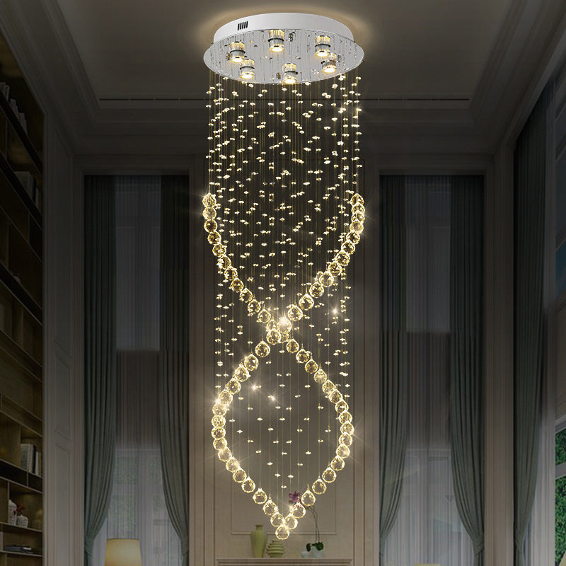 Mckenna Modern 6-Light Nickel & Crystal Flushmount Ceiling Light