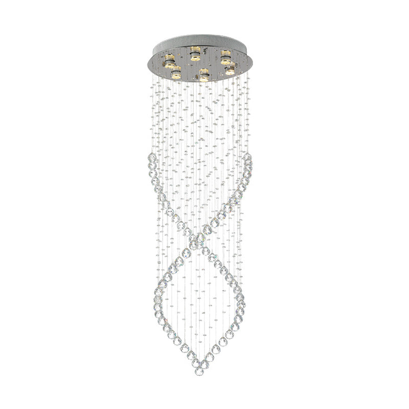 Mckenna Modern 6-Light Nickel & Crystal Flushmount Ceiling Light