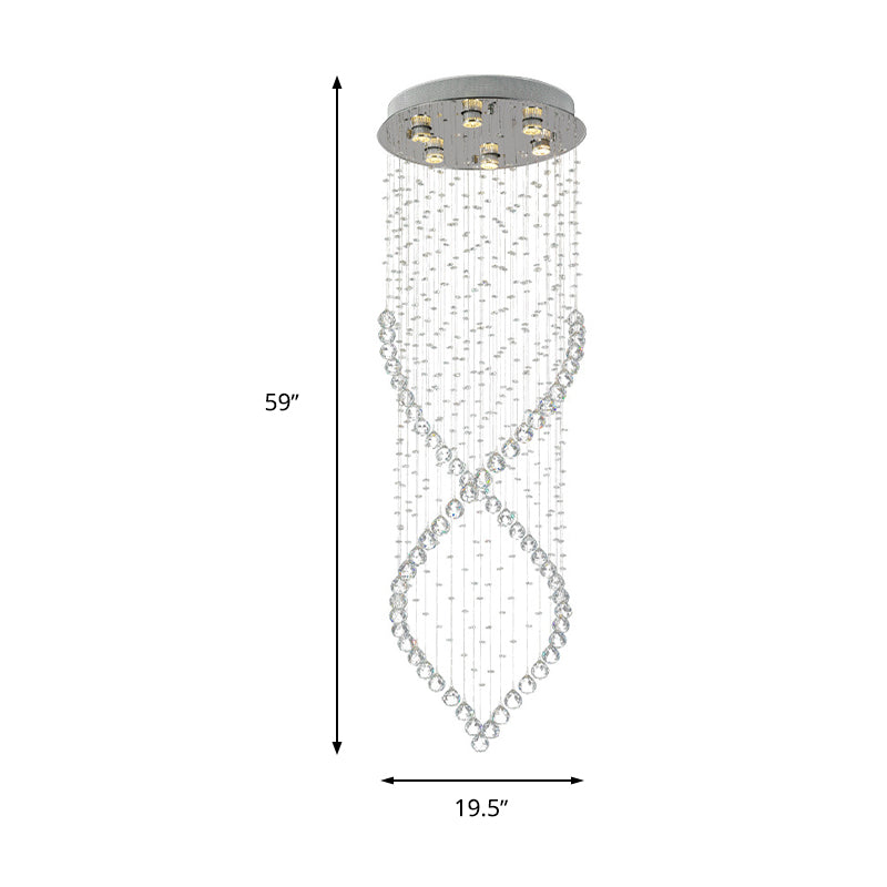 Mckenna Modern 6-Light Nickel & Crystal Flushmount Ceiling Light