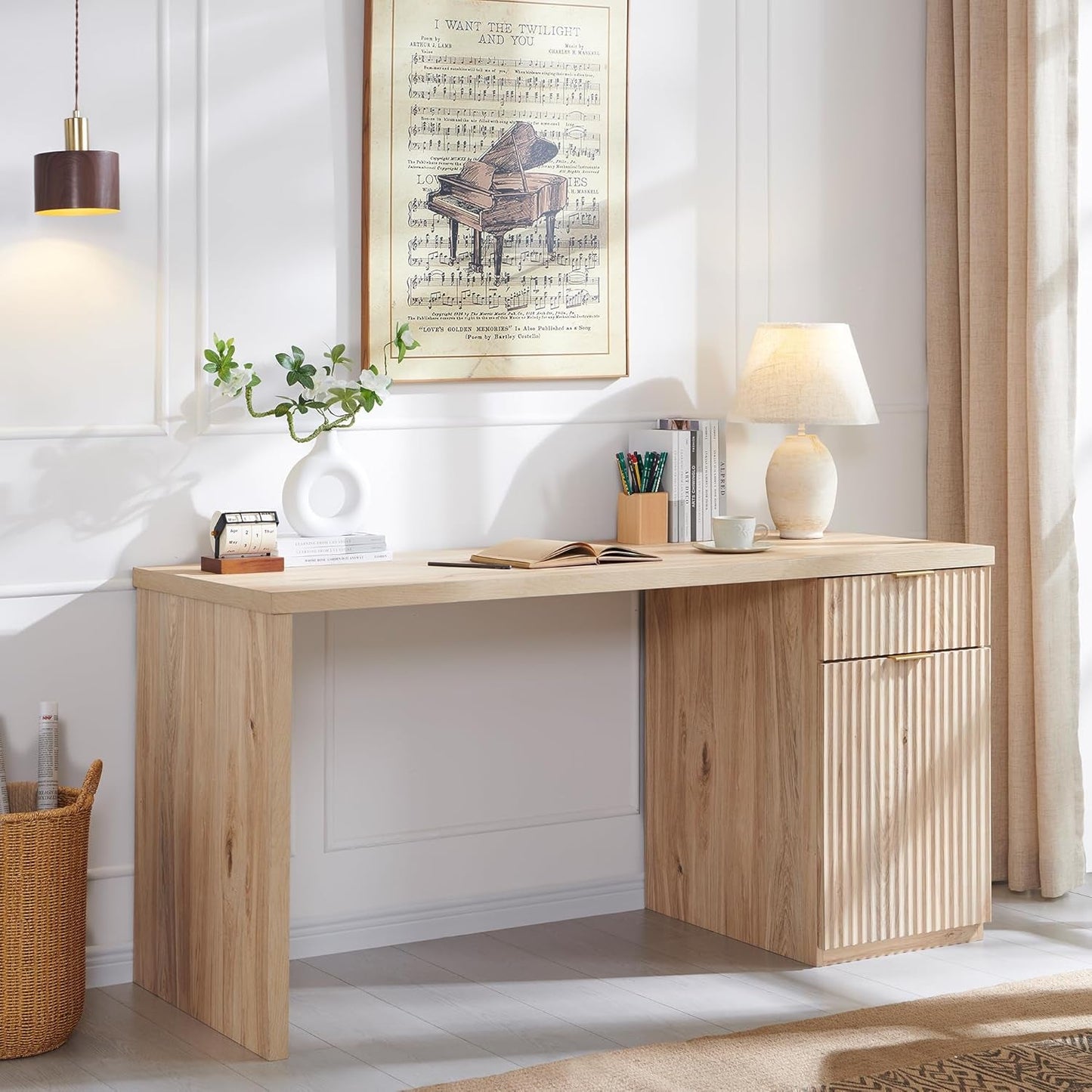 60 Inch Handcrafted Executive Desk With Generous Storage