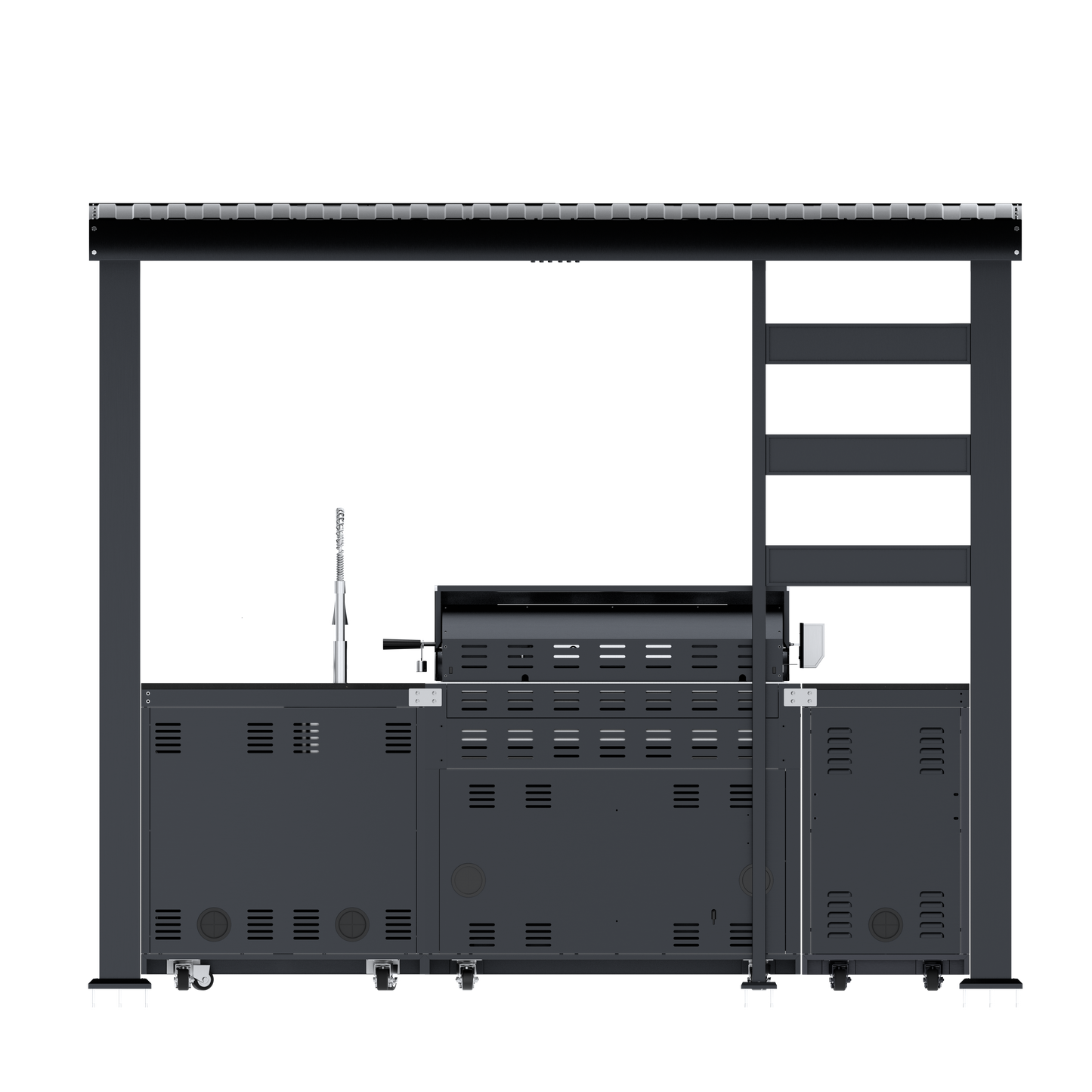 108-Inch 6-Burner Deluxe Stainless Steel Gas Outdoor Kitchen Grill