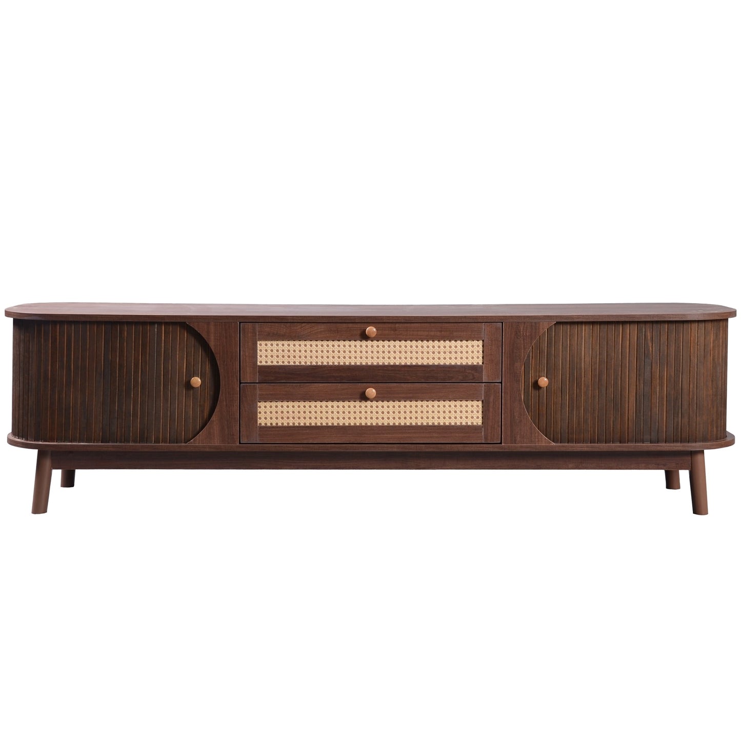 Modern Farmhouse Rattan TV Stand