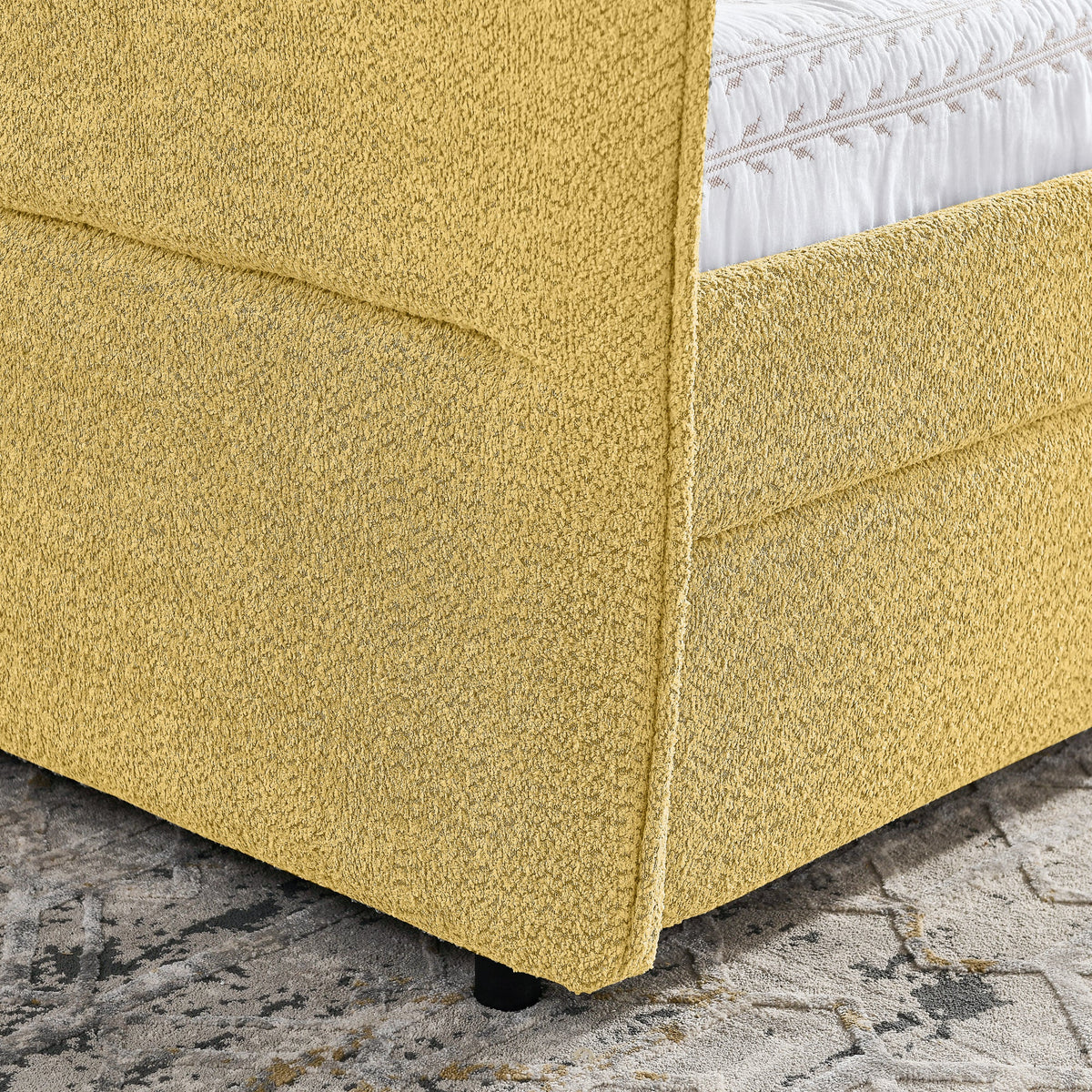 Queen Size Daybed with Two Drawers Upholstered Tufted Sofa Bed