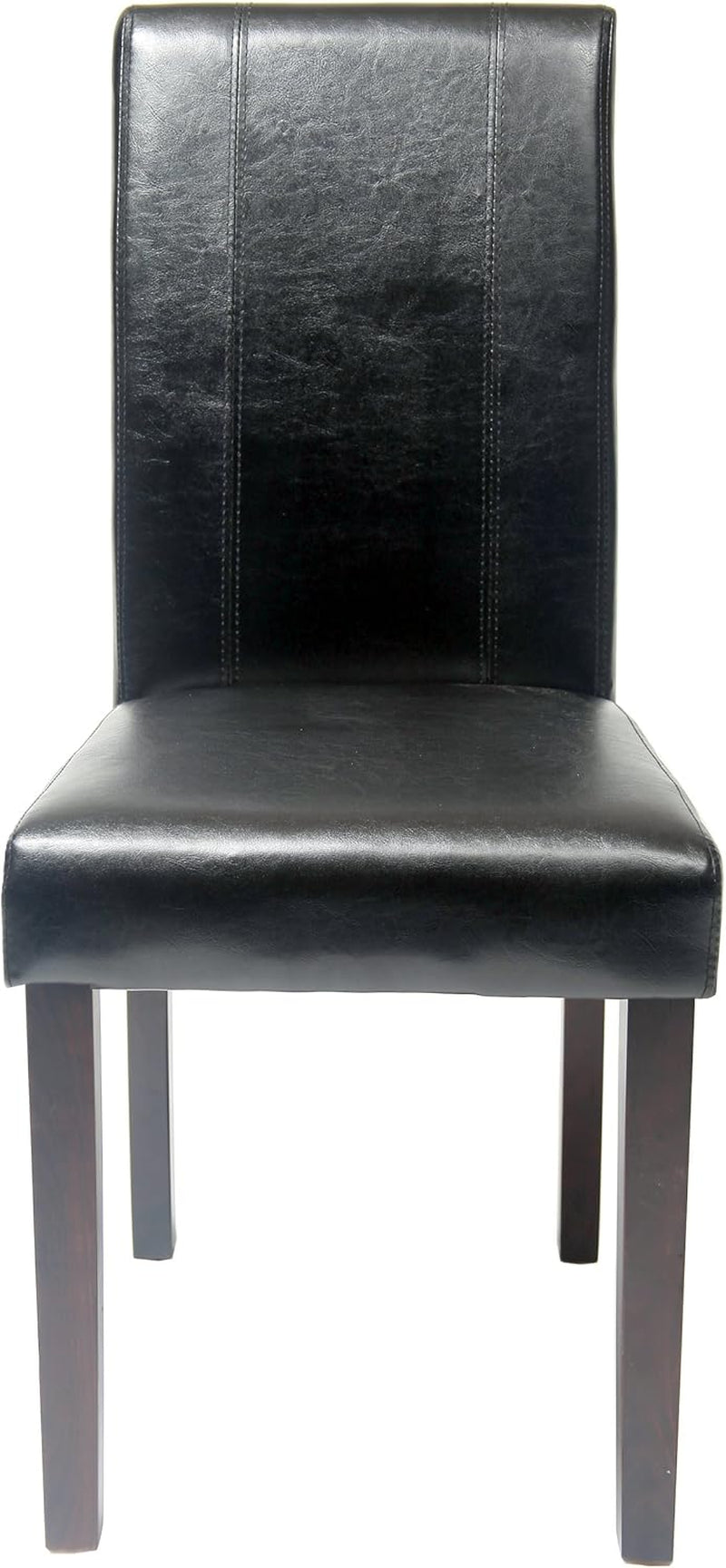 Parson Chair Leatherette Padded Black Urban Set Of 2