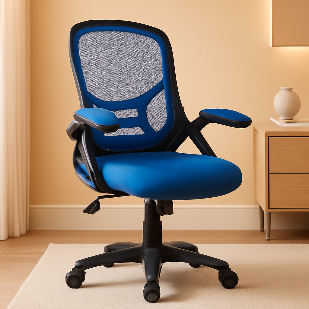 Swivel Office Chair With Lumbar Support And Flip Up Armrests