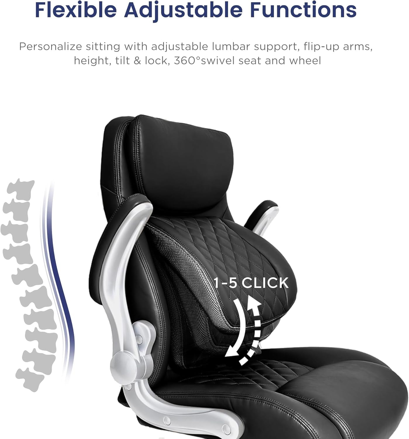 Ergonomic Office Chair With Adjustable Lumbar Support Black