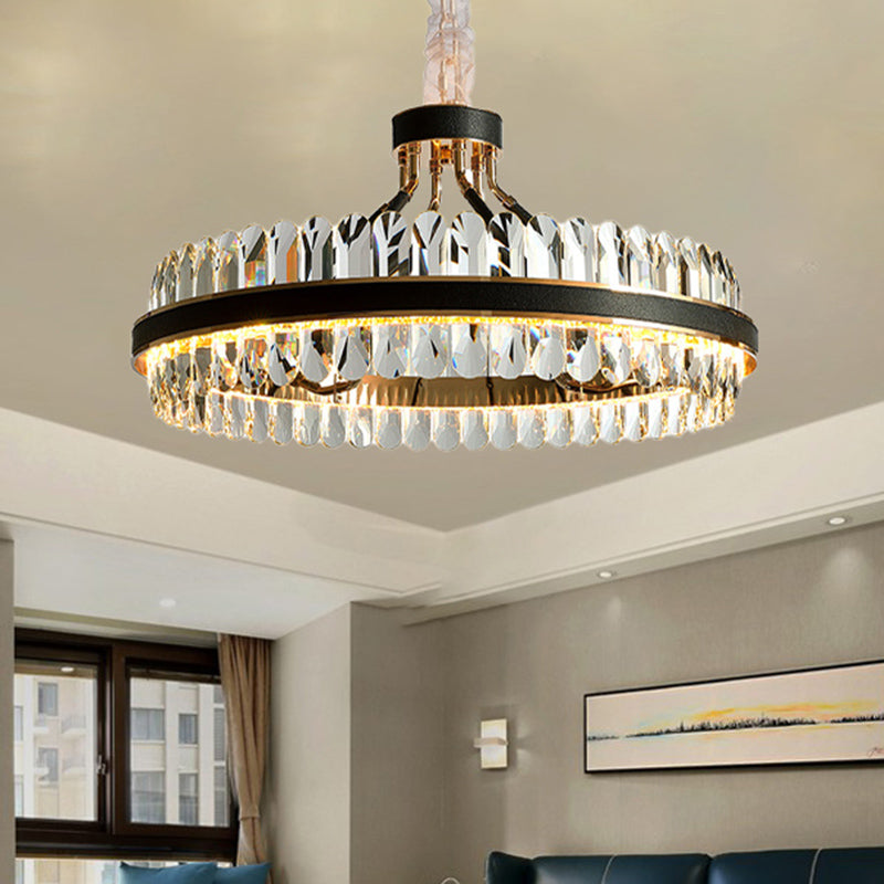 Luna's Modern Black Crystal Chandelier: Elegance and Simplicity