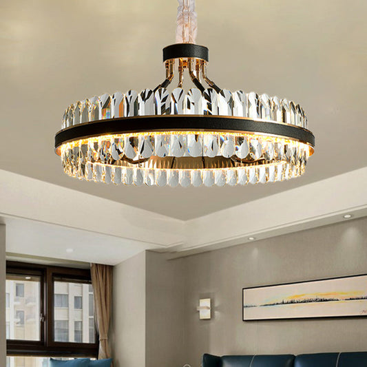 Luna's Modern Black Crystal Chandelier: Elegance and Simplicity