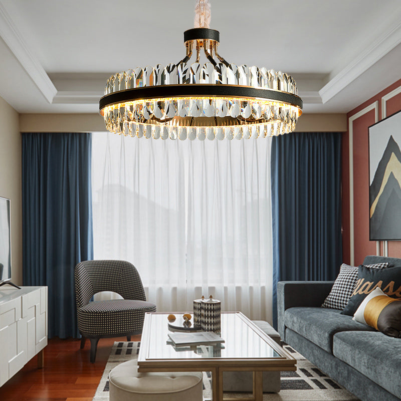 Luna's Modern Black Crystal Chandelier: Elegance and Simplicity