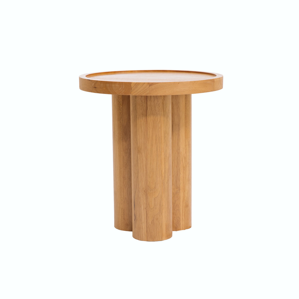 Round Solid Wood End Table