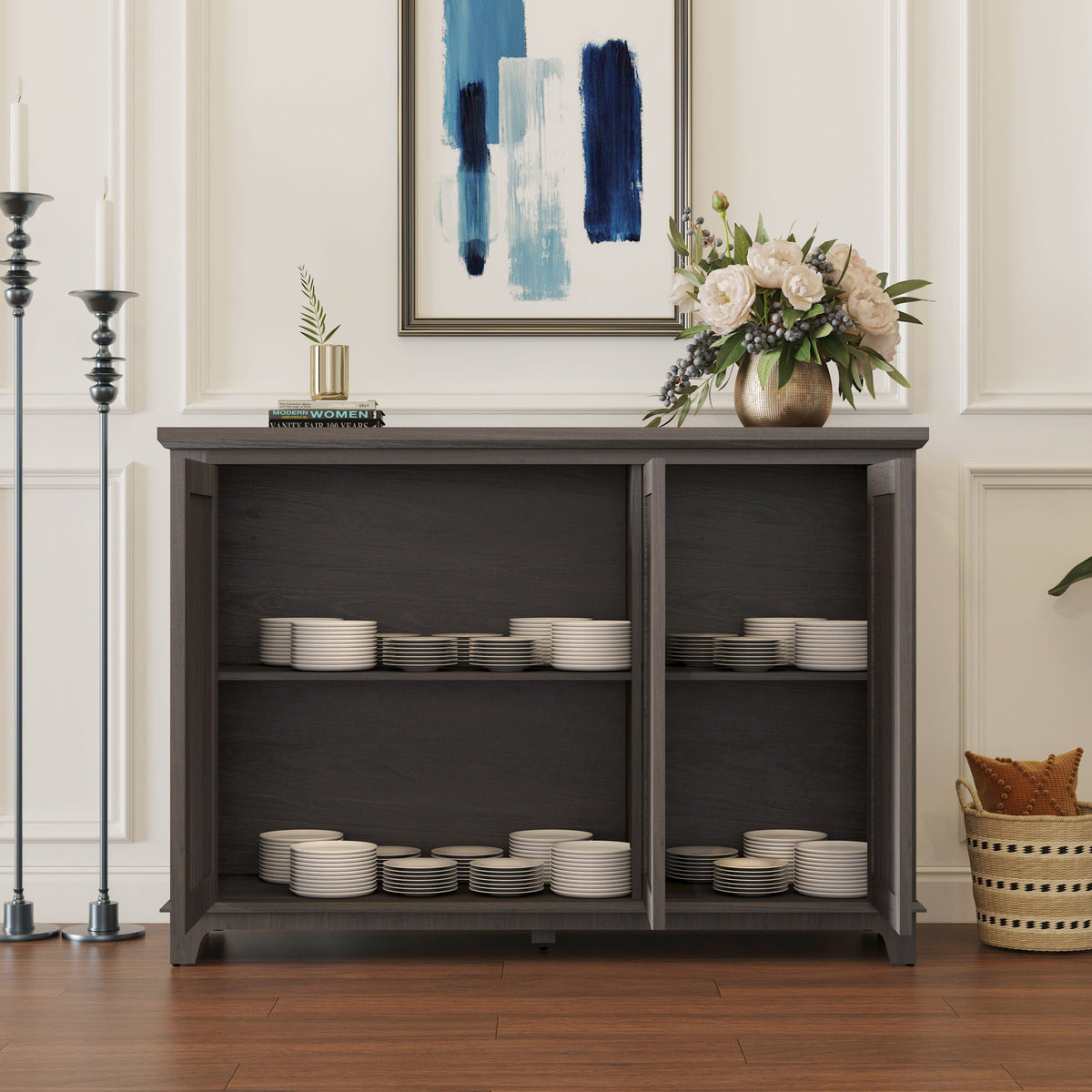 49.33" x 15.55" Spacious Size Countertop Sideboard