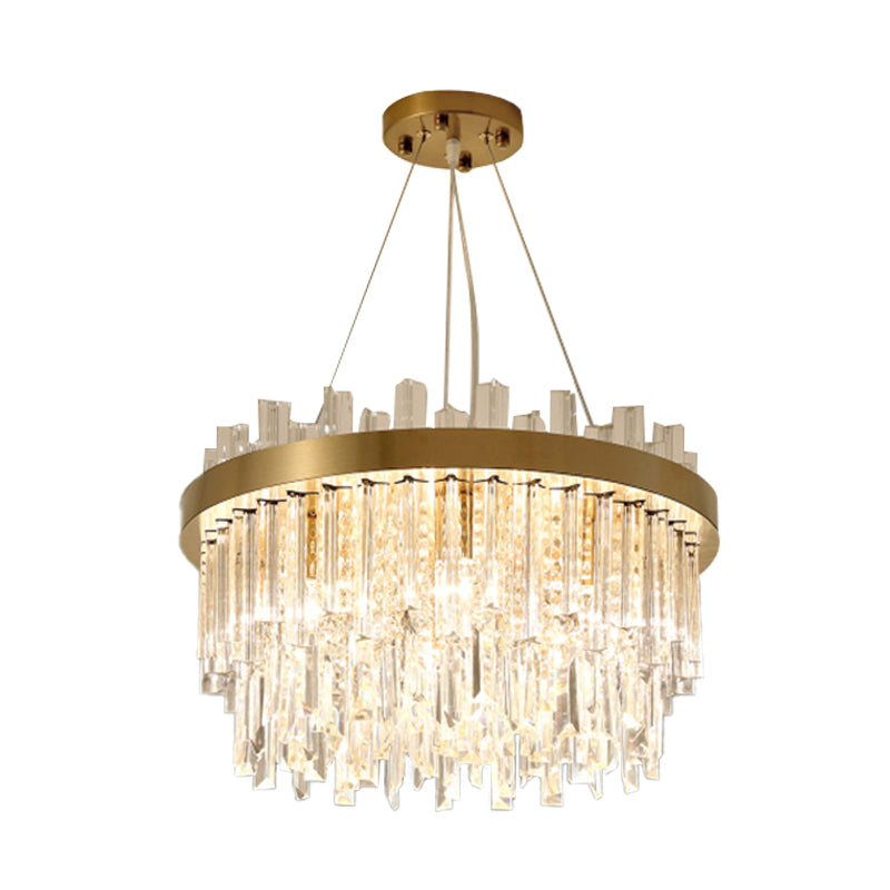 Embrace Modern Elegance with the Faceted Crystal Cylinder Chandelier
