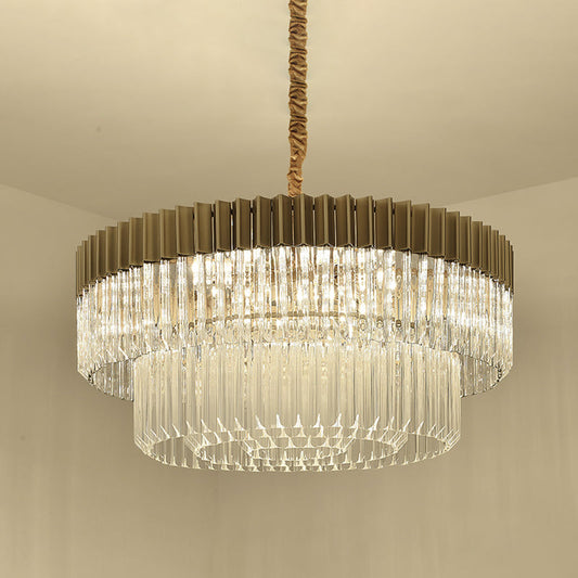 Lyric Modern 2-Tier Crystal Chandelier: Light Up Your Home with Elegance