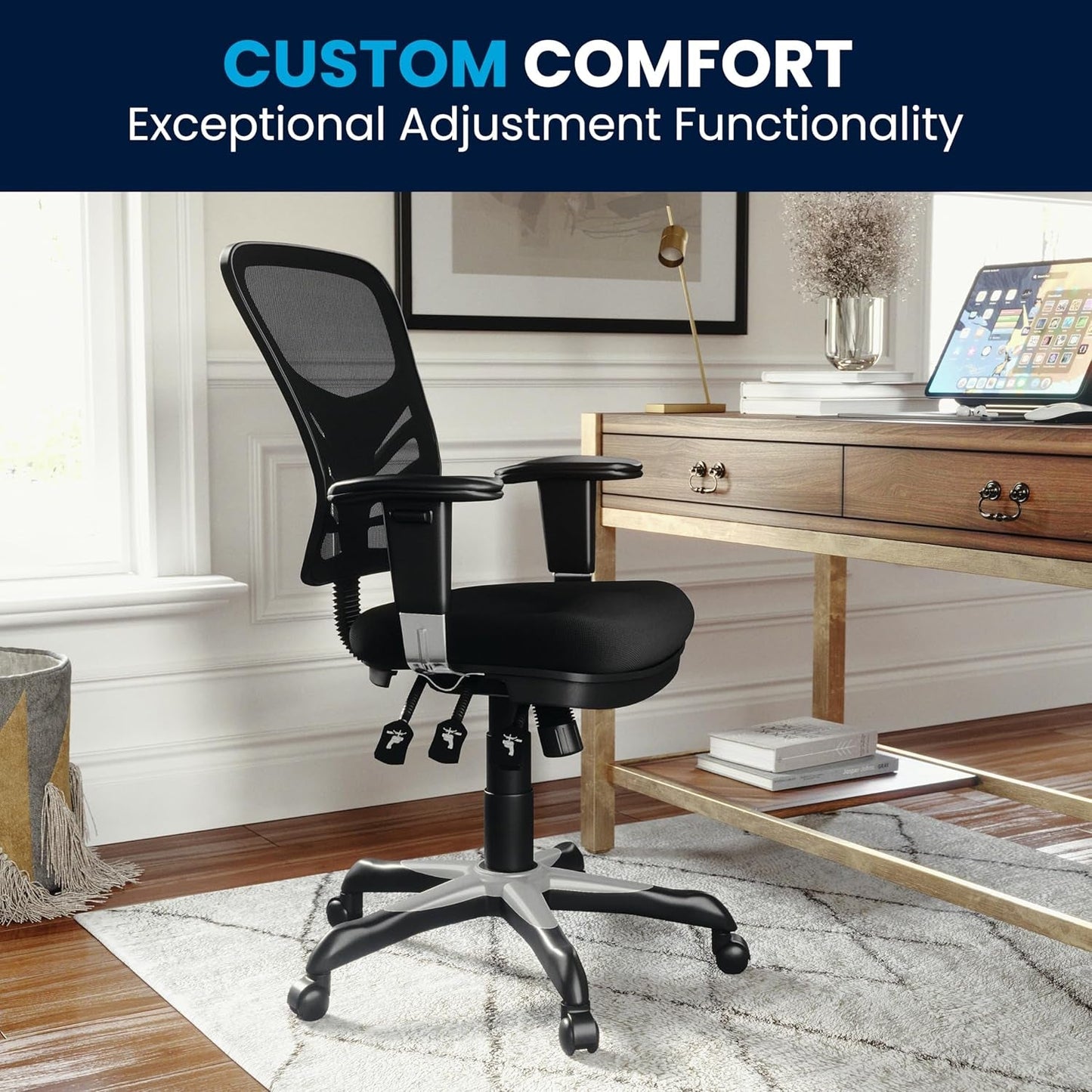 Ergonomic Mesh Office Chair With Adjustable Lumbar Black