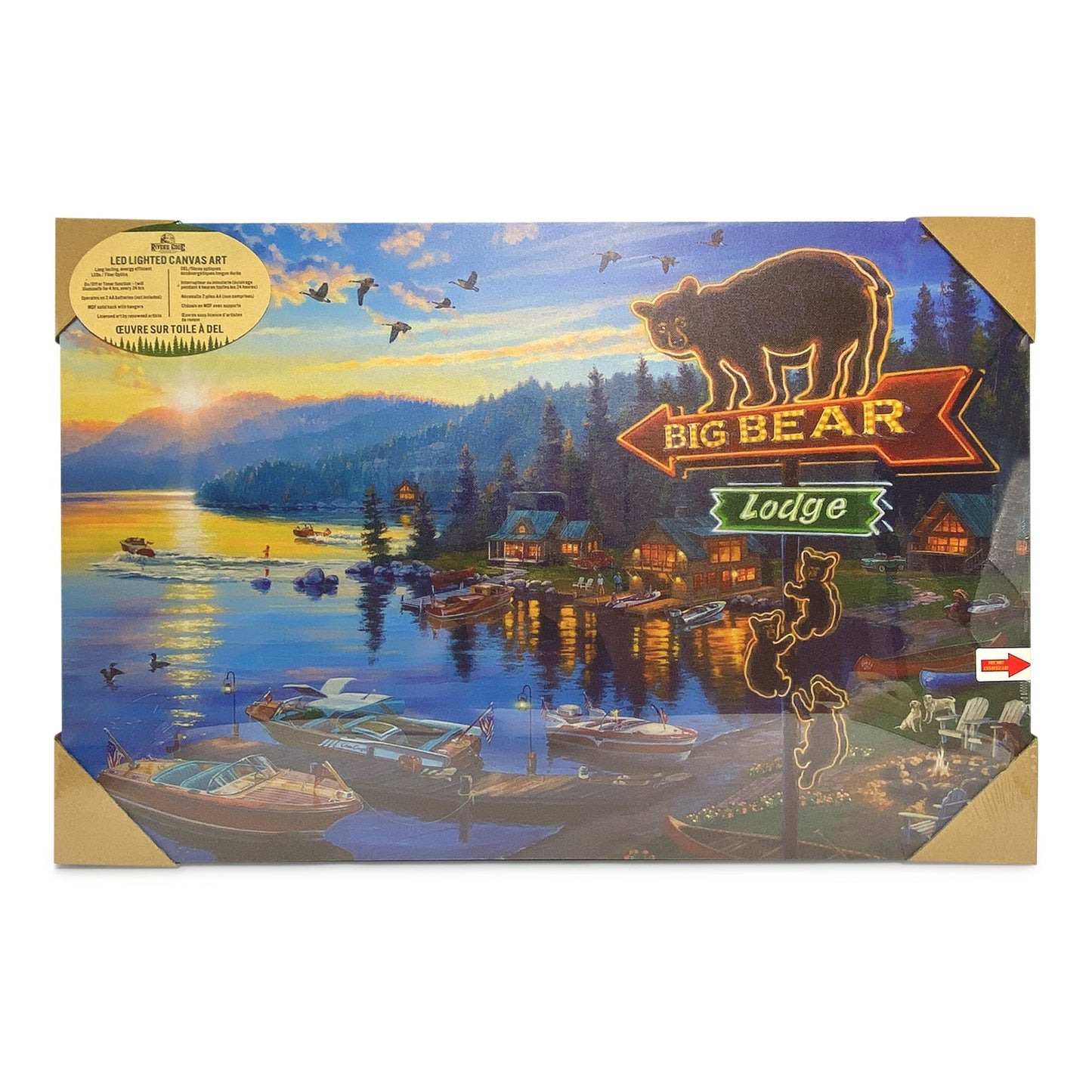 LED Art 24in x 16in-Big Bear Lodge