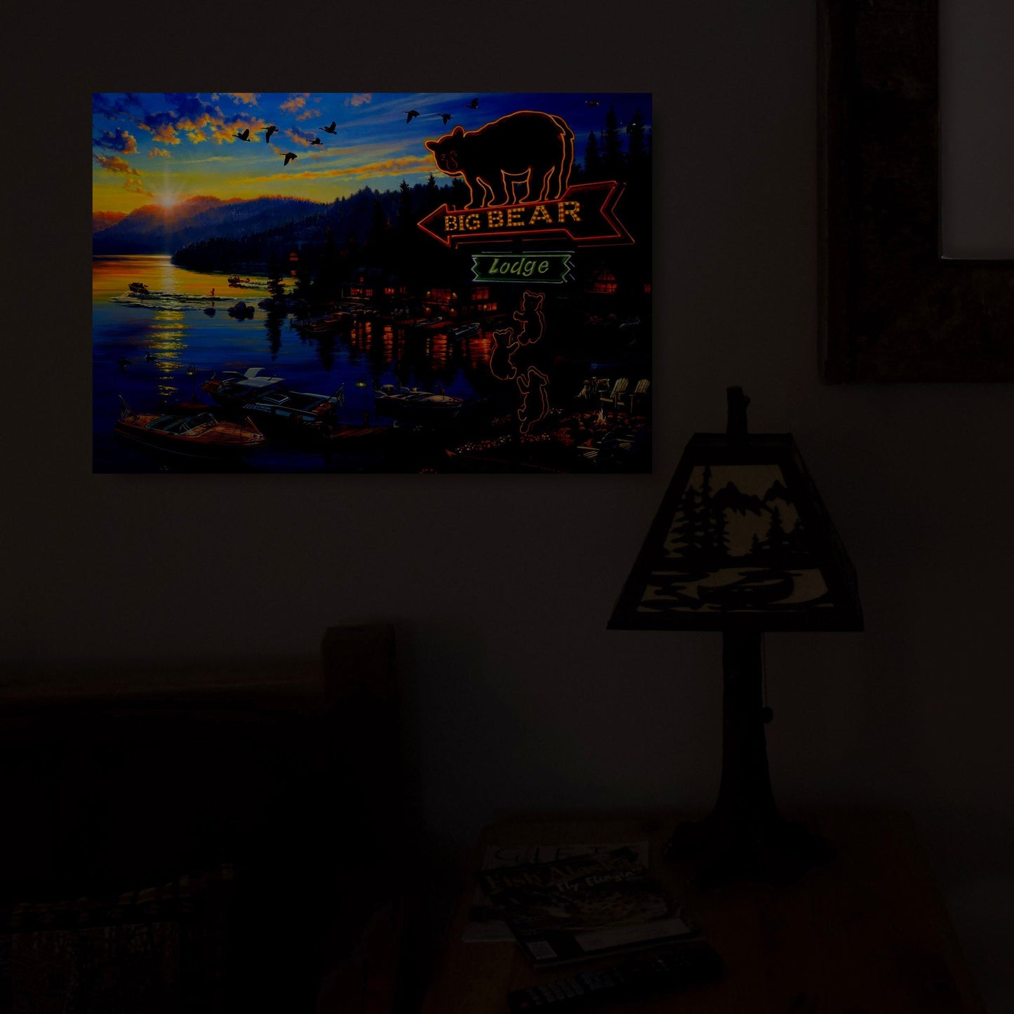 LED Art 24in x 16in-Big Bear Lodge