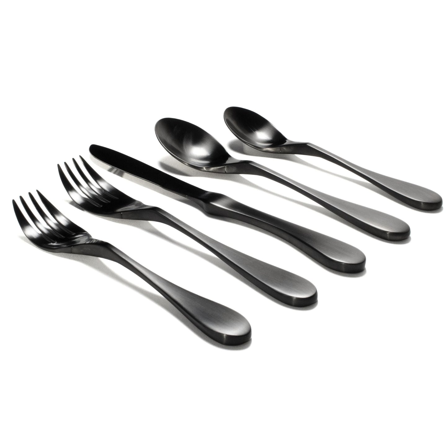 KNORK Coated 5-Piece Place Set, Matte Black