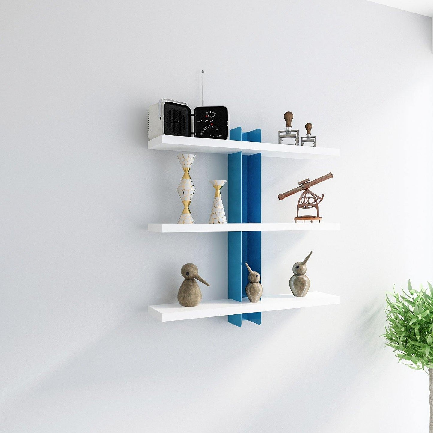 Mita 19'' Adjustable Metal Manufactured Wood Wall Shelf