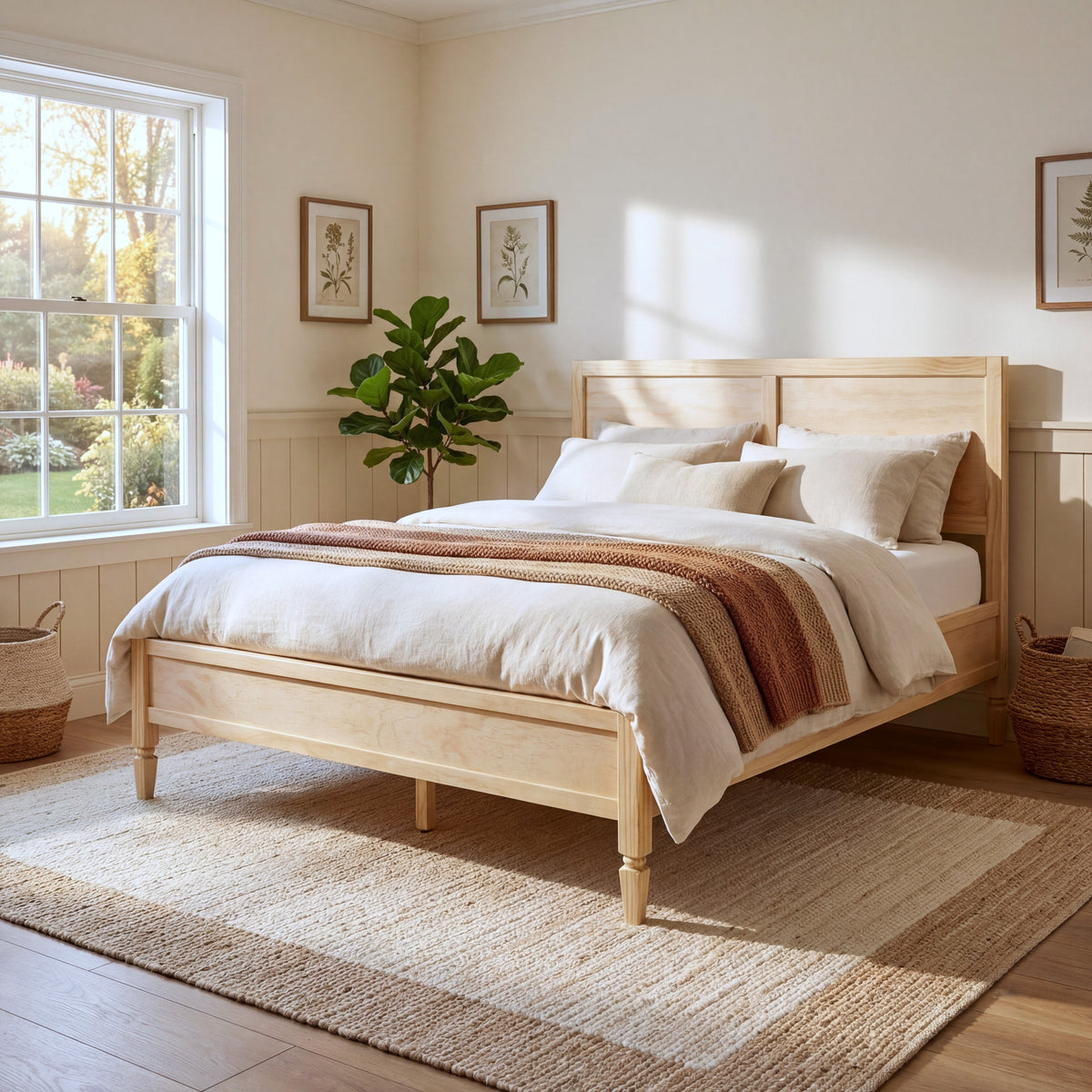 Queen Size Wood Platform Bed Frame