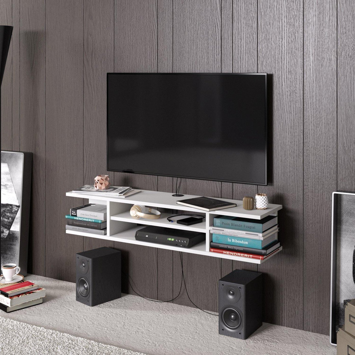 Pivot Floating, Wall Mounted TV Stand and Media Console for TVs up to 55''