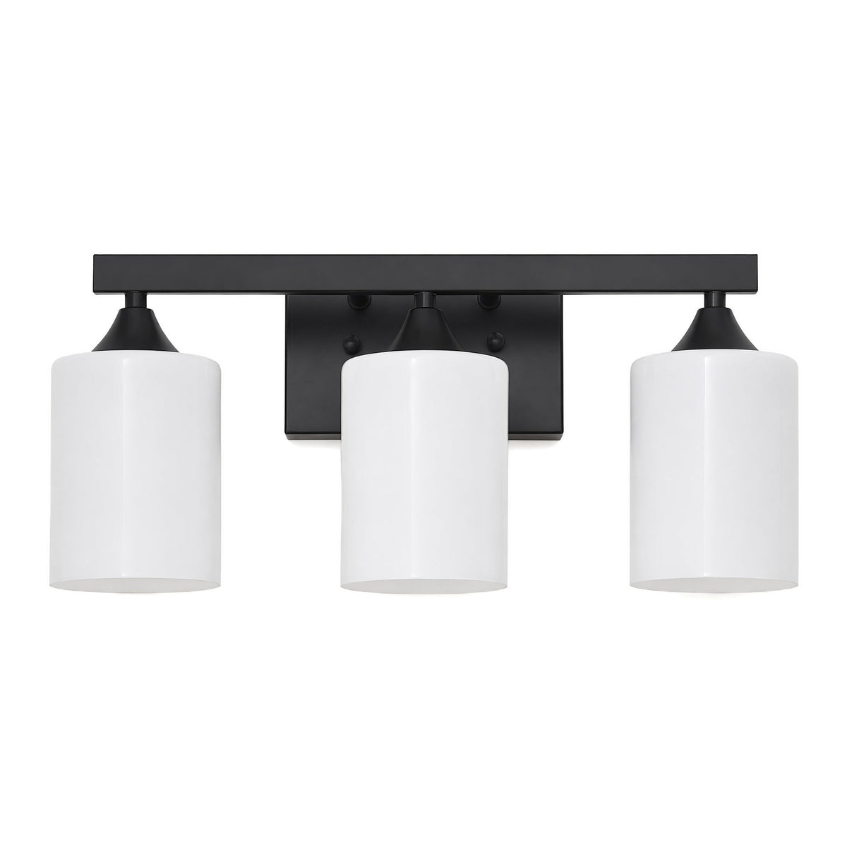 3-Light Matte Black Bathroom Vanity Light