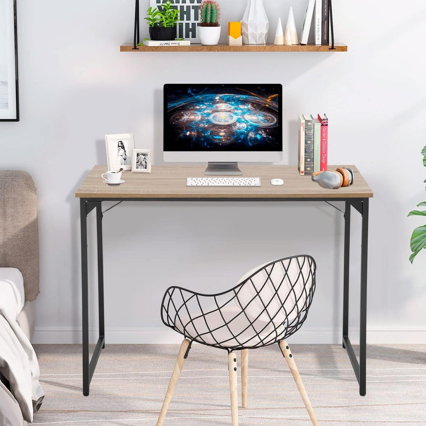 39 Inch Computer Desk With Adjustable Feet For Home Office