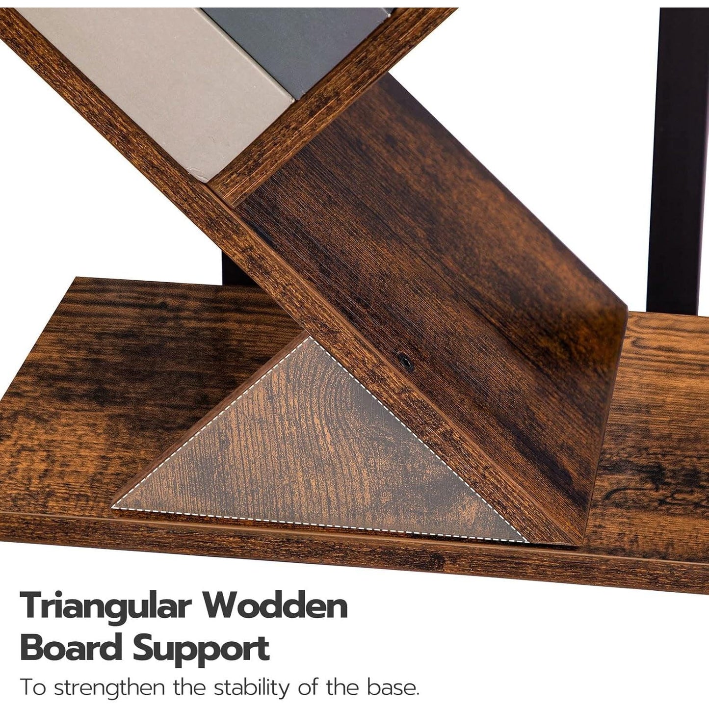 Tree Bookshelf 9 Tier Rustic Brown Living Room Bookcase