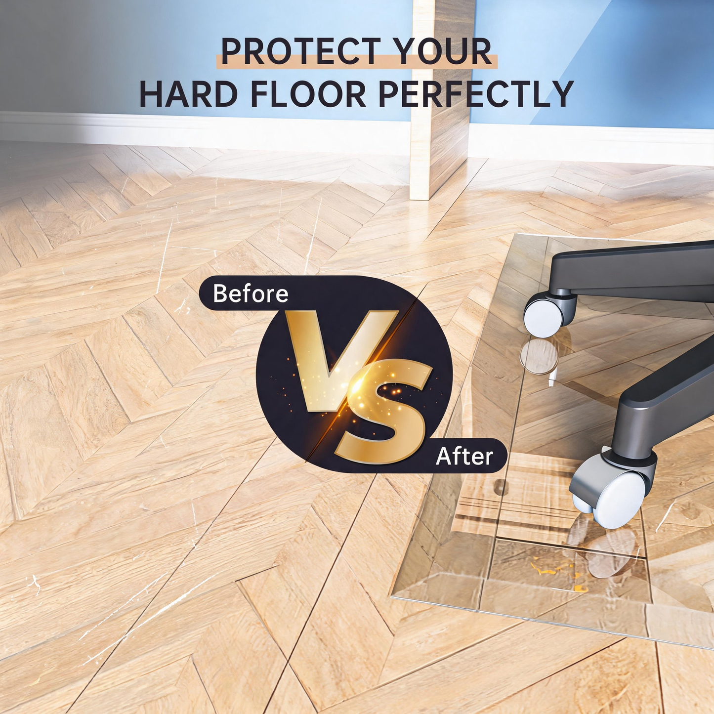 Tempered Glass 36 x 36 Inch Beveled Edge Office Chair Mat